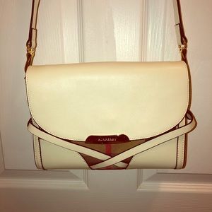 Burberry White Housecheck Abbott Crossbody Bag